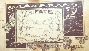 1870s-80s Bartley Campbell's New York Play Fate Lovely Art Nouveau Trade Card F9