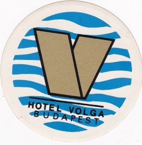 Hungary Budapest Hotel Volga Vintage Luggage Label sk3745