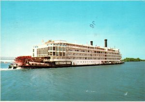 VINTAGE POSTCARD THE MISSISSIPPI QUEEN VERITABLE FLOATING PALACE STEAMWHEELER