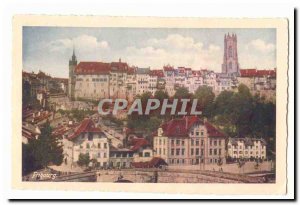 Old Postcard Friborg Switzerland