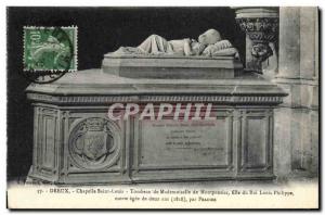 Old Postcard Dreux Chapelle Saint Louis Tomb of Mademoiselle de Montpensier