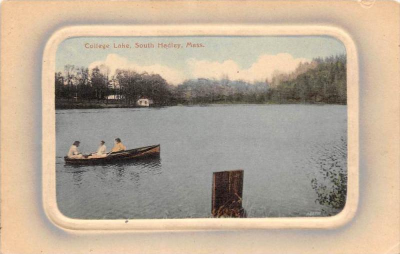 26184 MA, South Hadley, 1920, College Lake, women on row boat on lake