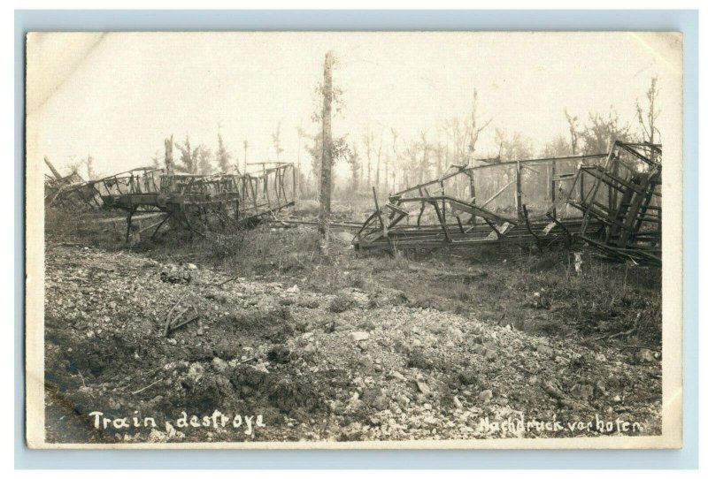 c1914 RPPC WW1 Bombing Battle Of Hulluch #2 Bridge France Vintage Postcard P113