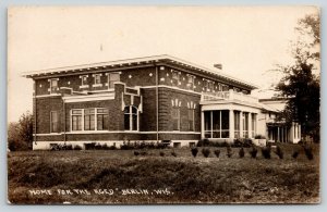 Berlin Wisconsin~Home for the Aged~Sun Room~Screen Porch~1918 RPPC 