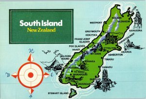 Map of New Zealands South Island Postcard