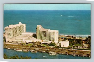 Miami Beach FL-Florida, Fontainebleau Hotel, Yachts Advertising, Chrome Postcard