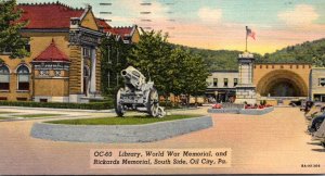 Pennsylvania Oil City South Side Library World War Memorial & Rickards Memori...