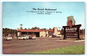 1950s COLUMBUS GA THE RANCH RESTAURANT US 27 OPPOSITE FT BENNING POSTCARD P2967