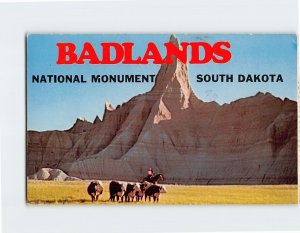 Postcard Badlands National Monument, South Dakota