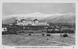 Bretton Woods NH Mt Washington Hotel Presidential Range Real Photo Postcard