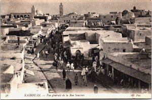 Tunisia Kairouan Vue générale de la Rue Saussier Vintage Postcard C177