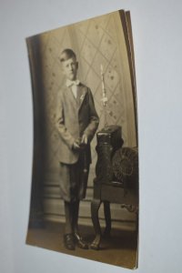 Young Boy with Candle Real Photo Postcard