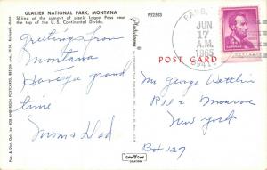 BABB MONTANA-GLACIER NATIONAL PARK-SKIING AT THE SUMMIT 1965 POSTCARD