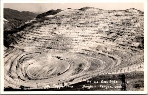 Real Photo Postcard Pit and East Side Utah Copper Mine Bingham Canyon, Utah