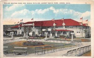 C50/ Akron Summit Beach Amusement Park Ohio Postcard c1920 Roller Skating Rink 3