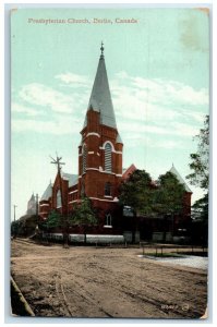 c1910 Scene at Presbyterian Church Berlin Canada Antique Posted Postcard