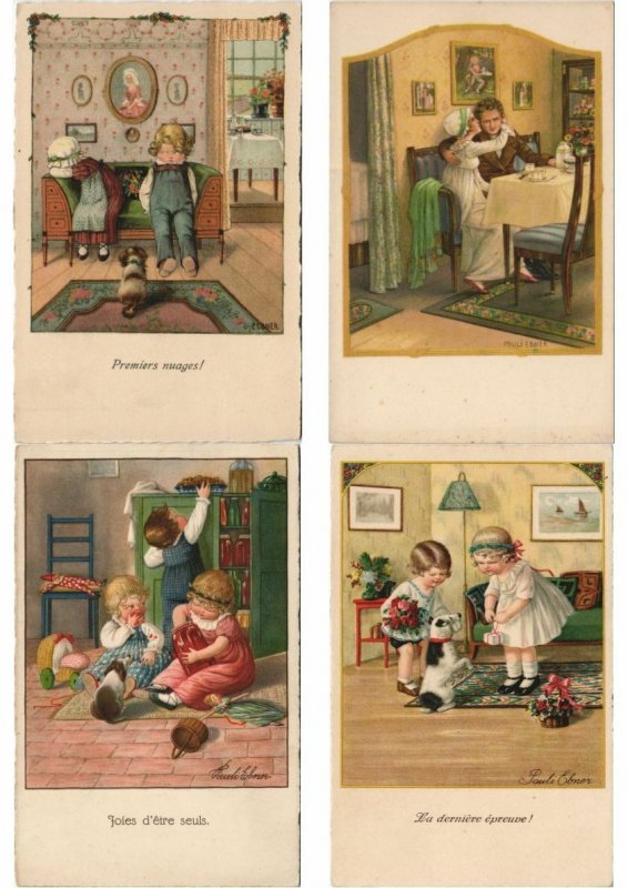 PAULI EBNER CHILDREN ARTIST SIGNED 100 VINTAGE POSTCARDS (L3450)