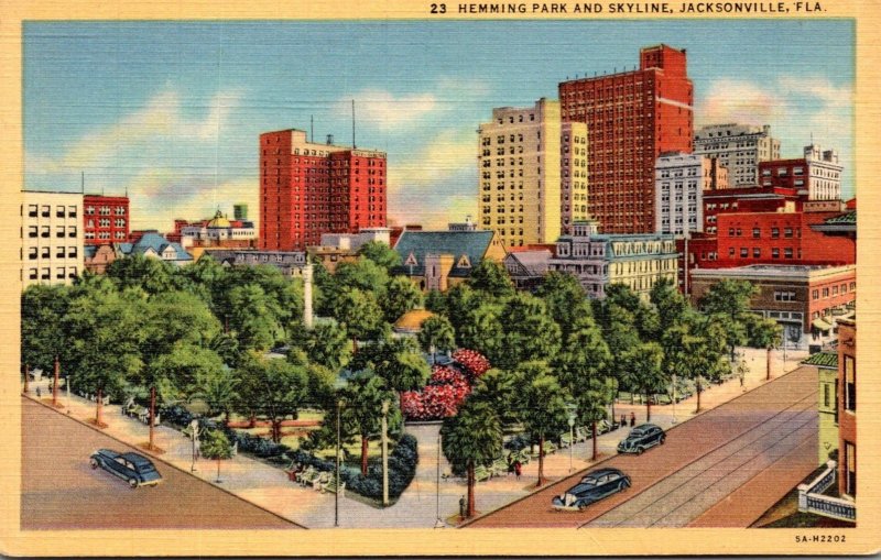 Florida Jacksonville Hemming Park and Skyline Curteich