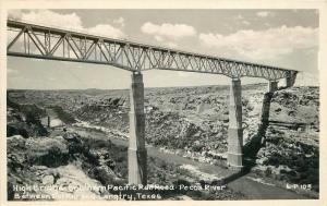 Del Rio Langtry Texas High School Pecos River 1940s RPPC real photo 6451