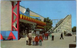 CHICAGO IL~ Roller Coaster SILVER FLASH  Riverview Amusement Park 1951  Postcard