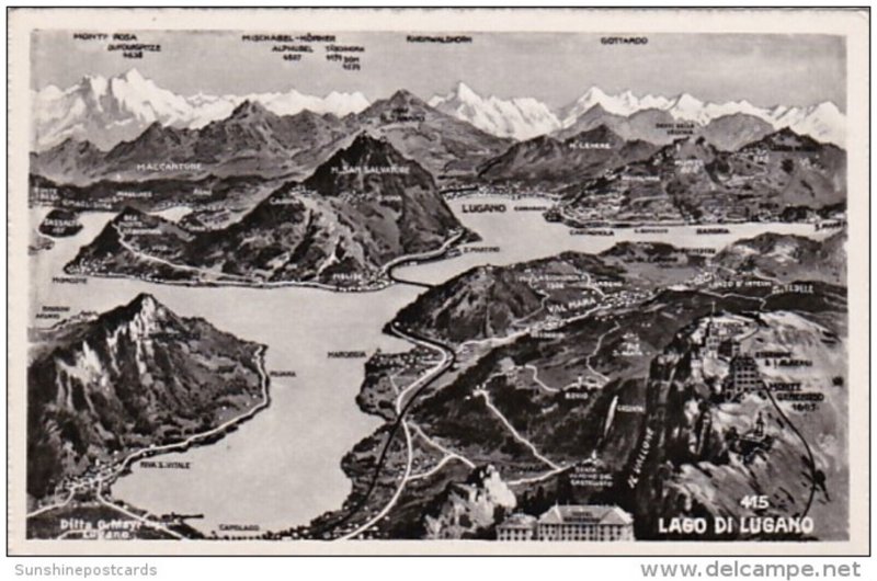Switzerland Lago di Lugano Totalansicht Photo