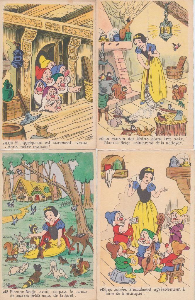 Walt Disney Snowwhite And Seven Dwarfs Complete Set 25 Vintage Postcards L3878 Collections 