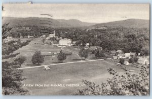 1959 Chester Vermont VT Vintage Postcard Aerial View From The Pinnacle Mountain