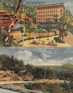 EUREKA SPRINGS, AR Arkansas  BASIN PARK HOTEL & US HIGHWAY 62  *Two* Postcards