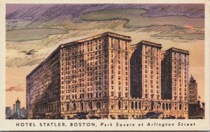 Hotel Statler Park Square Arlington Street Boston Massachusetts Postcard C105