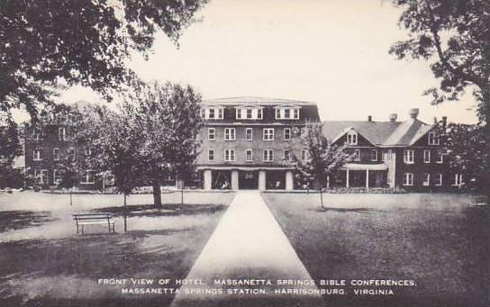 Virginia Harrisonburg Front View Of Hotel Massanetta Springs Bible Conference...