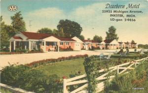 1940s Dearborn Motel Roadside Inkster Michigan MWM CO postcard 6342