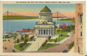 America Postcard - West Side Drives Showing Grant's Tomb - New York - Ref TZ3398