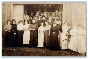 Bicycle Barn Family Fillmore California CA RPPC Photo Posted Antique Postcard