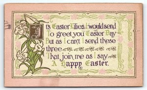 1910 BANGOR MAINE HAPPY EASTER LILLIES EARLY POSTCARD P4298