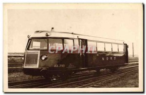 Postcard Old Train Locomotive North Railway propelled Renault 2 axles