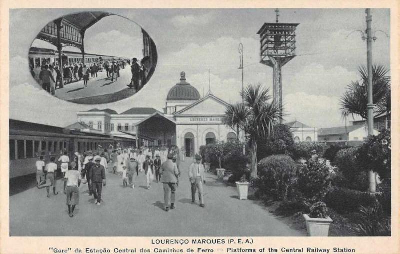 Lourenco Marques Mozambique Central Railway Station Platforms Postcard J75759 