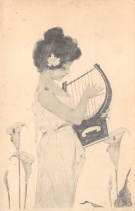 Artist Signed Raphael Kirchner Maid of Athens Artist Signed 1910 crease and w...