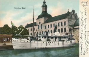 Steamer at Vadstena Castle, Sweden - 1906 - UDB