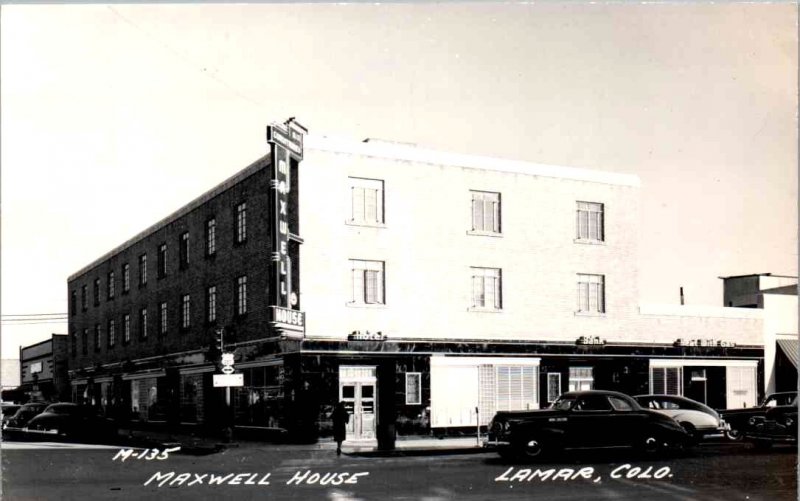 RPPC - Lamar, Colorado - Stay at the Maxwell House - 1940s