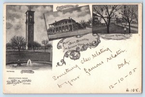 1907 San Antonio Texas Postcard Greetings Fort Sam Houston Officers Quarters