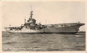 Hr. Ms. Vliegkampschip Karel Doorman Battleship RPPC  06.24