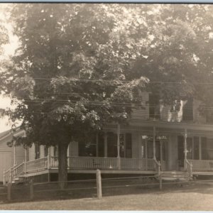 c1910s Large Colonial House w/ Deck / Porch RPPC Farm Home Photo Homestead A156