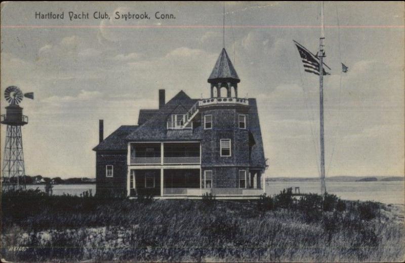 Saybrook CT Hartord Yacht Club c1910 Postcard