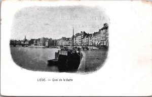 Belgium Liege Quai de la Batte Luik Vintage Postcard 04.34