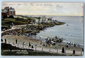 Antrim Northern Ireland Postcard Ladies Bathing Place Portrush 1907 Antique