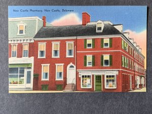 New Castle Pharmacy New Castle DE Linen Postcard H2311083132