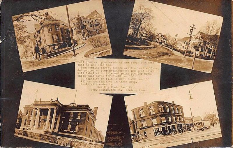 Boston MA Photographers Advertising Multi-View RPPC Postcard.