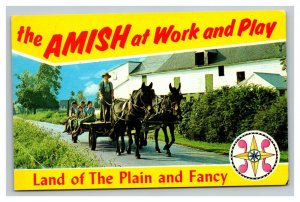 Vintage 1960's Postcard The Amish at Work & Play Pennsylvania Amish Country