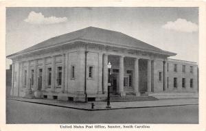 D75/ Sumter South Carolina Postcard c1940s Post Office Building 4