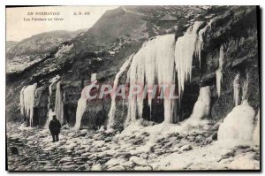 Postcard Old In Normandy Cliffs in winter